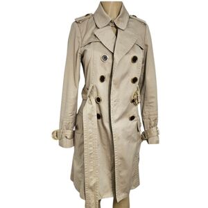 Zara Beige Double-Breasted Trench Coat